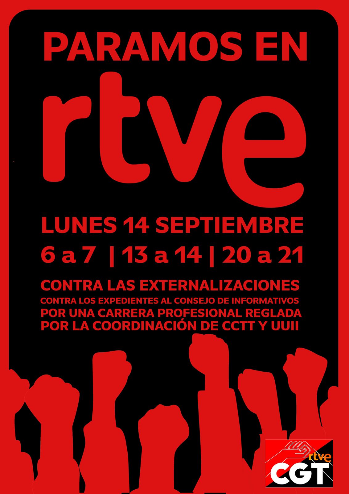 Cartel CGT Paramos